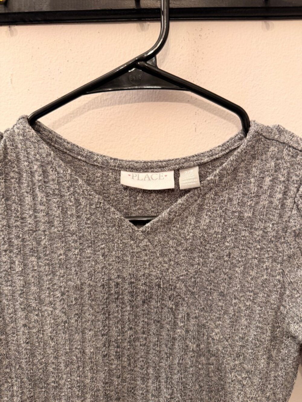 Childrens Place | Gray Girls Lightweight Sweater Knit Faux Wrap Dress | Size 7/8 - Picture 4 of 4